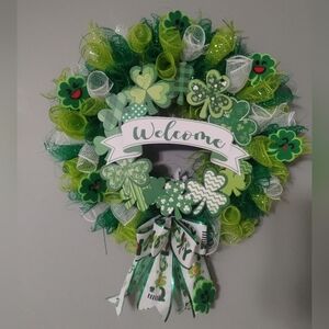 St Patrick's Day Mesh Wreath